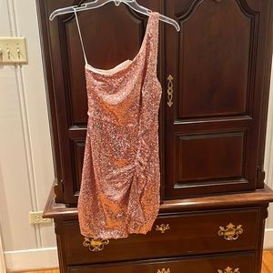 Hello Molly XS pink sequin mini dress